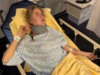 Italy's Princess Maria Carolina posted pictures of herself recovering in hospital after a serious motorcycle crash.
