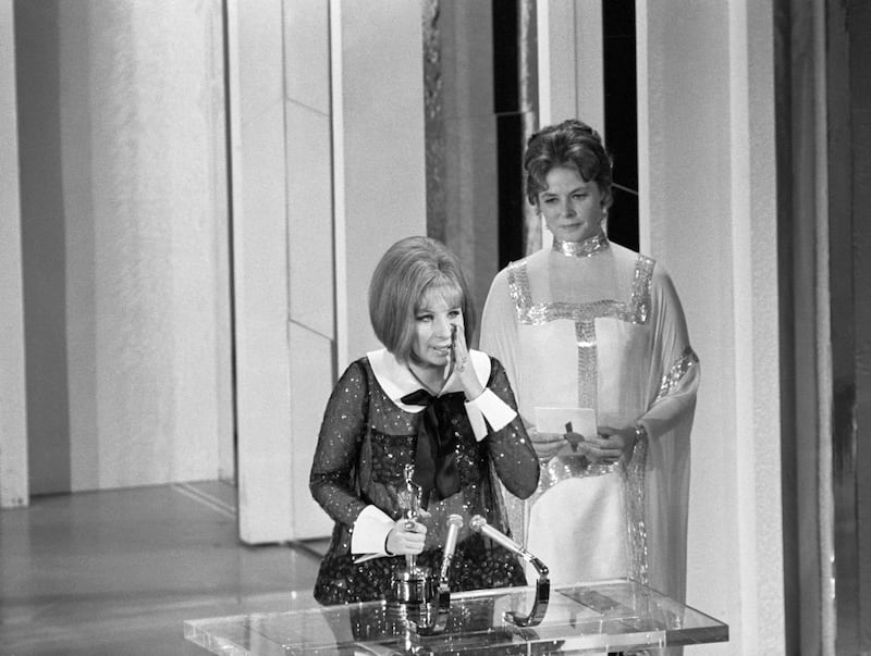 Katherine Hepburn and Barbra Streisand sharing the Best Actress Oscar in 1969