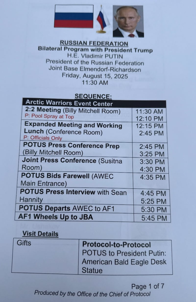 Trump-Putin Summit Document