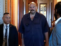 U.S. Senator John Fetterman (D-PA) attends the weekly Democratic policy luncheon.