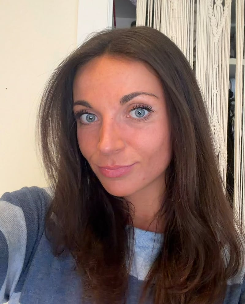 Laura's selfie for Jones Road Your Skin Foundation Stick.