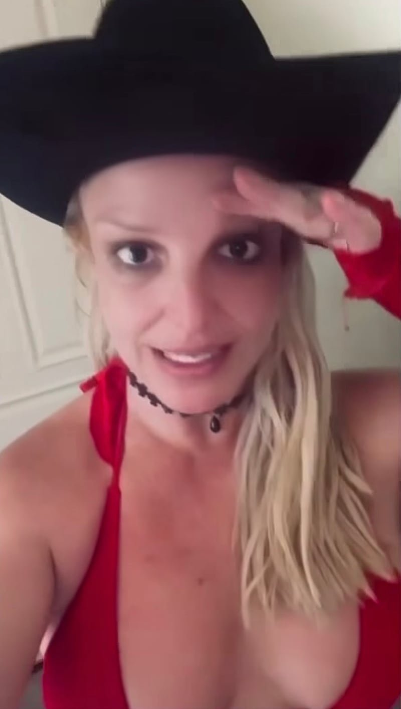 Britney Spears said her eyelid is almost back to normal, close to a month since undergoing Botox injections.