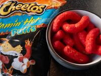 Flamin' Hot Cheetos are shown on April 19, 2024 in Chicago, Illinois.