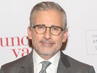 Steve Carell poses at the opening night of "Uncle Vanya" on Broadway at The Vivian Beaumont at Lincoln Center Theater on April 24, 2024 in New York City.