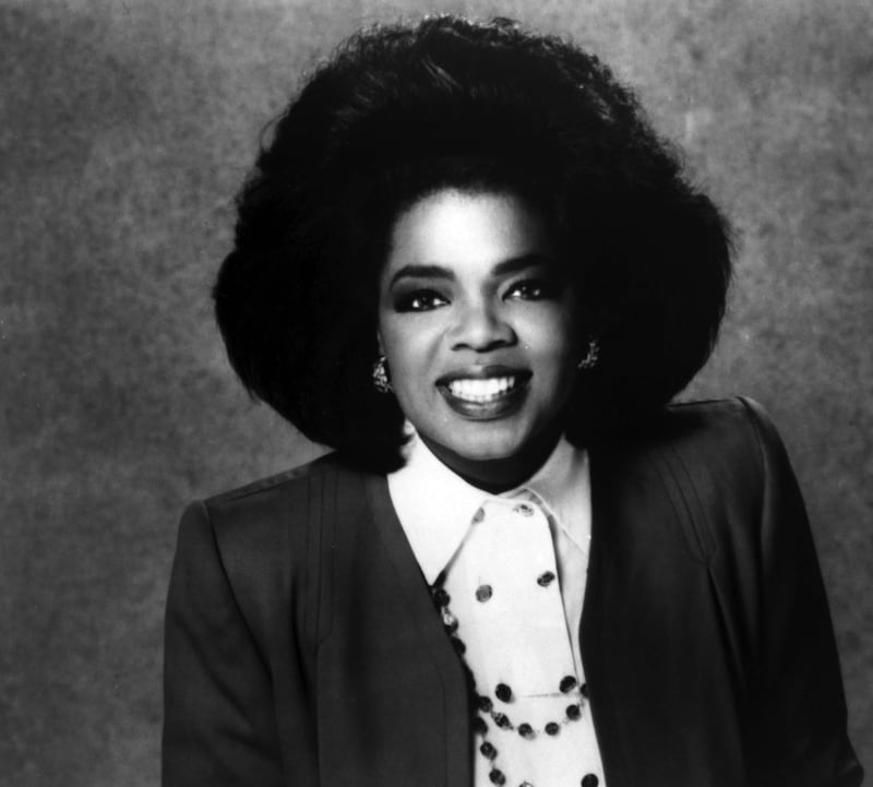 Prior to the disastrous haircut, Winfrey sported a longer hairdo.
