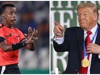 Referee Omar Abdulkadir Artan and Donald Trump