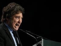 Argentinian President Javier Milei attends a meeting of right-wing parties from all over the world in Madrid, Spain, May 19, 2024.