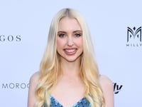 Chloe Cherry poses in a blue sequined dress as she attends The Daily Front Row's 9th Annual Fashion Los Angeles Awards in 2025.