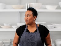 Boston, MA - August 27: Elle Simone Scott poses for a portrait on set at America's Test Kitchen on August 27, 2018. Scott has been working for America's Test Kitchen for the past year as a test cook and stylist, where she prepares about 8 different foods for each set a day. (Photo by Michael Swensen/The Boston Globe via Getty Images)