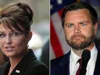 Sarah Palin, left, and JD Vance