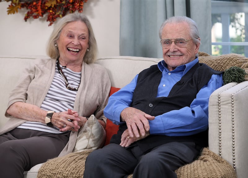 Actors Bonnie Bartlett and William Daniels are about to celebrate 75 years of marriage. Pictured here at Universal Studios Hollywood in 2017.