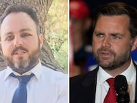 Comedian Samuel Wiles and JD Vance.
