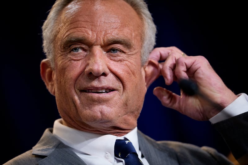 WASHINGTON, DC - APRIL 22: Health and Human Services Secretary Robert F. Kennedy Jr. pauses while speaking at a news conference at the Health and Human Services Department on April 22, 2025 in Washington, DC. Kennedy spoke about the intent of the FDA "to phase out the use of petroleum-based synthetic dyes in the nation's food supply." (Photo by Andrew Harnik/Getty Images)