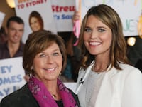 SYDNEY, AUSTRALIA - MAY 04: Australian-born presenter, Savannah Guthrie poses alongside her mother Nancy Guthrie during a production break whilst hosting NBC's "Today Show" live from Australia at Sydney Opera House on May 4, 2015 in Sydney, Australia. (Photo by Don Arnold/WireImage)