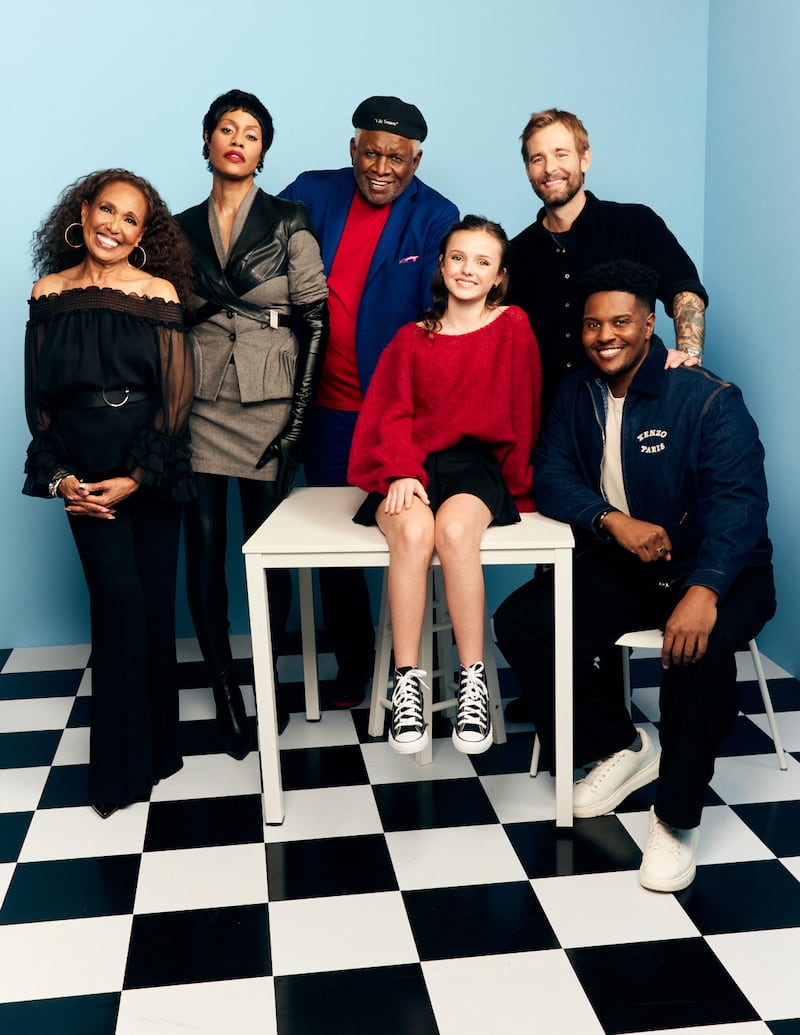 Shomari Kirkwood, Telma Hopkins, Laverne Cox, George Wallace, Norah Murphy, Jay Wilkison, and D.K. Uzoukwu of "Clean Slate" sit for a portrait during the 13th SCAD TVfest at Four Seasons Hotel Atlanta in February.