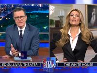 Stephen Colbert and Laura Benanti (as Melania Trump)