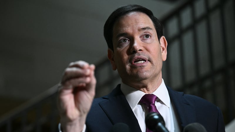US Secretary of State Marco Rubio addresses the press before briefing House and Senate leaders on US military action in Iran, at the US Capitol in Washington, DC, on March 2, 2026. The United States hit hundreds of targets across Iran, and Israel expanded its bombing to Lebanon on Monday as President Donald Trump vowed to avenge the first US deaths in the war he launched to topple Tehran's ruling clerics. Iranian forces fired missiles and drones across the Middle East, killing people in Israel and the United Arab Emirates, in retaliation for the conflict that began February 28 with the death of Iran's supreme leader, Ayatollah Ali Khamenei. (Photo by Brendan SMIALOWSKI / AFP via Getty Images)