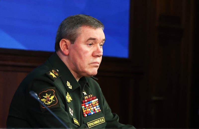 A photograph of the Chief of the Russian General Staff Valery Gerasimov.
