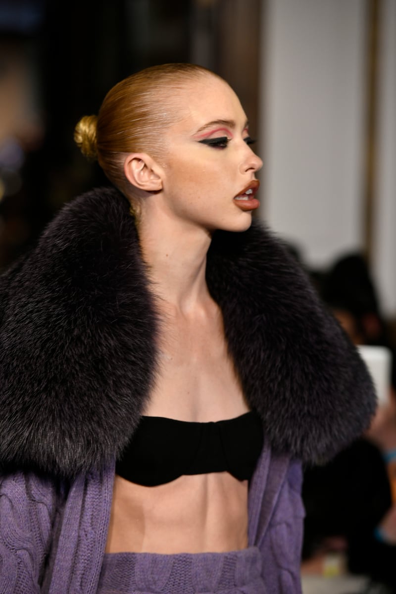 Chloe Cherry walks the runway during LaQuan Smith for the 2022 New York Fashion Week