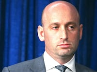 White House Deputy Chief of Staff Stephen Miller looks on as President Donald Trump speaks to the press following US military actions in Venezuela, at his Mar-a-Lago residence in Palm Beach, Florida, on January 3, 2026. President Trump said Saturday that US forces had captured Venezuelan leader Nicolas Maduro after launching a "large scale strike" on the South American country.
