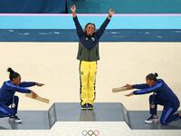 An NFL star blasted bowing gesture by Simone Biles and Jordan Chiles as disgusting.