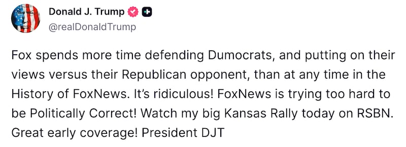 Truth Social/Donald J. Trump