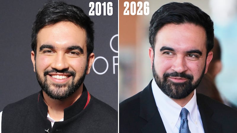 Zohran Mamdani in 2016 and 2026.