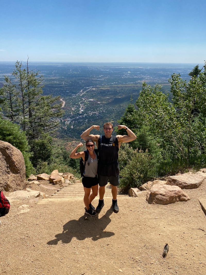 Amanda said that shared hobbies have only brought the couple closer. Her highlights included hikes like summoning Pikes Peak in Colorado. This photo is from their hike at Manitou Incline in Colorado.