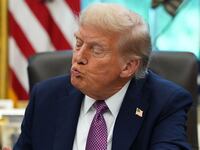 U.S. President Donald Trump signs executive orders during a press availability in the Oval Office of the White House on September 05, 2025 in Washington, DC. President Trump signed executive orders which included the renaming of the Department of Defense to the Department of War. (Photo by Kevin Dietsch/Getty Images)