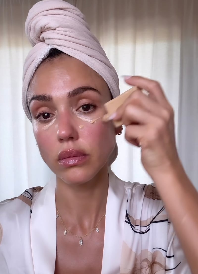Jessica Alba used a $49 foundation from Sweed Beauty.