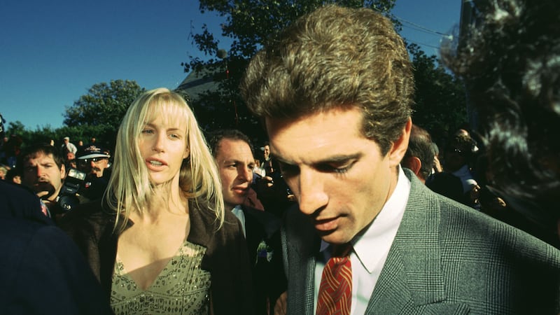 Actor Daryl Hannah with former boyfriend John F. Kennedy Jr. (1960 - 1999) at Edward Kennedy Jr.'s wedding on Block Island, Rhode Island, 10/10/93.