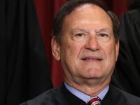 United States Supreme Court Associate Justice Samuel Alito poses for an official portrait in 2022 in Washington, DC.