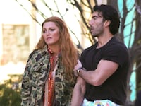 Blake Lively and Justin Baldoni on the set of “It Ends With Us”
