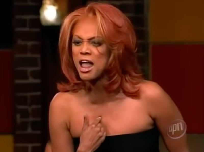 Tyra Banks's infamous 2005 outburst at a contestant remains a viral meme.