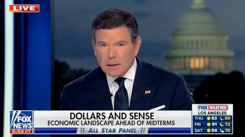 Bret Baier keeps a straight face as he corrects Trump’s inflation claim.