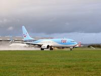 RHOOSE WALES - NOVEMBER 15: A general view of a Boeing B738 operated by TUI holidays flight departs Cardiff Wales Airport for Tenerife on November 15, 2022 in Rhoose, Wales. Cardiff Wales Airport has been under the ownership of the Welsh Government since March 2013, operating as a commercial business. Passenger numbers were 1.66 million in 2019 and were increasing year-on-year. (Photo by Huw Fairclough/Getty Images)