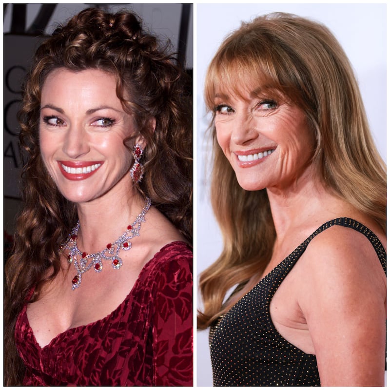 Jane Seymour at the Golden Globes in 1998 and at a gala in 2026.