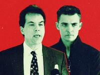 A photo illustration of Jack Burkman and Jacob Wohl.