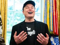 Elon Musk speaks during a news conference with US President Donald Trump in the Oval Office of the White House in Washington, DC, on May 30, 2025. Musk, who stormed into US politics as President Trump's chainsaw-brandishing sidekick, announced on May 28 that he is leaving his role in US government, intended to reduce federal spending, shortly after his first major break with the President over Trump's signature spending bill. (Photo by Allison ROBBERT / AFP) (Photo by ALLISON ROBBERT/AFP via Getty Images)