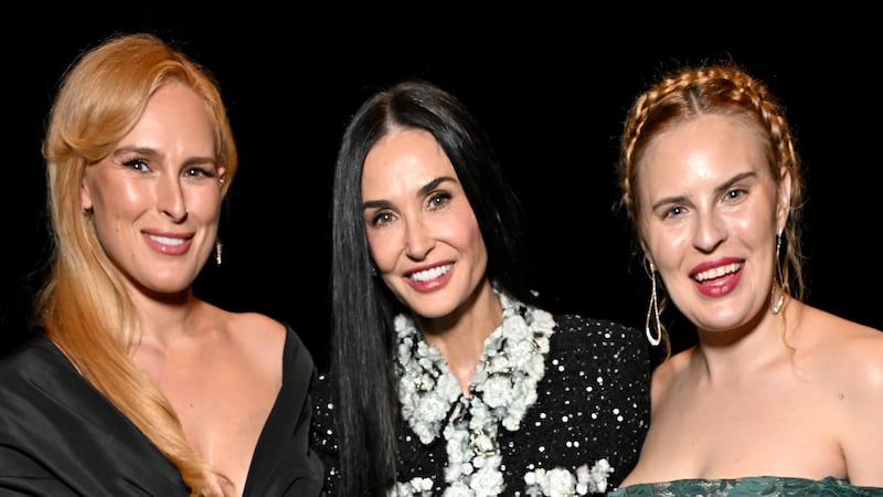 Rumer Willis, Demi Moore, and Tallulah Willis attend MPTF's 23rd Annual Night Before at Fox Studio in 2025.