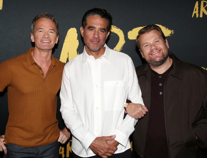The cast of Art: Neil Patrick Harris, Bobby Cannavale, and James Corden.