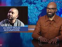 Desus Nice discussing DJ Envy's real estate fraud investigation on "The Daily Show"