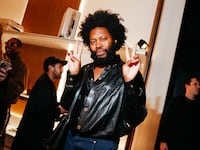 Jeremy O. Harris at Rimowa SoHo Store Party at 148 Mercer Street, SoHo on October 09, 2025 in New York, New York. (Photo by Lexie Moreland/WWD via Getty Images)