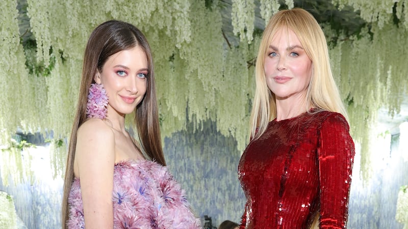 Sunday Rose Kidman Urban and Nicole Kidman pose on the top of the stairs at the 2026 Met Gala, celebrating "Costume Art" at the Metropolitan Museum of Art in New York City on May 04, 2026.