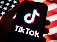 A smartphone screen displays the logo of social media app TikTok on January 15, 2025.