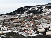 McMurdo Station on Ross Island, Antarctica, taken from Observation Hill.