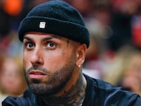 Nicky Jam at a Mavericks game.