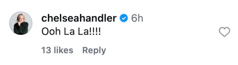 Chelsea Handler's comment on Amy Schumer's Instagram post