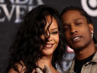 Singer Rihanna and rapper A$AP Rocky attend a premiere for the film Black Panther: Wakanda Forever.