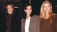 Jennifer Aniston, Courteney Cox, and Lisa Kudrow in Los Angeles, 1995.